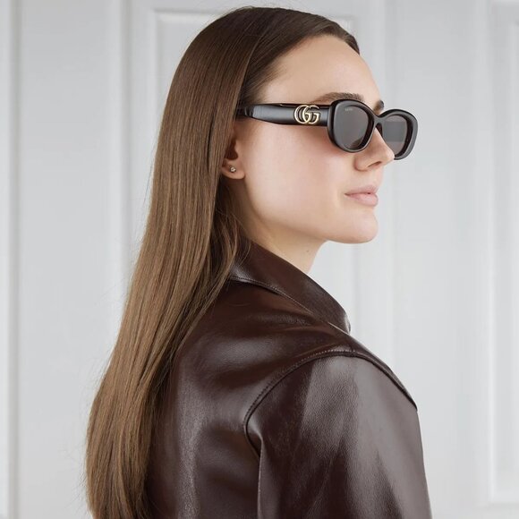 NEW GUCCI GG1829SK 002 DARK HAVANA WOMEN SUNGLASSES GUCCI - Picture 5 of 13